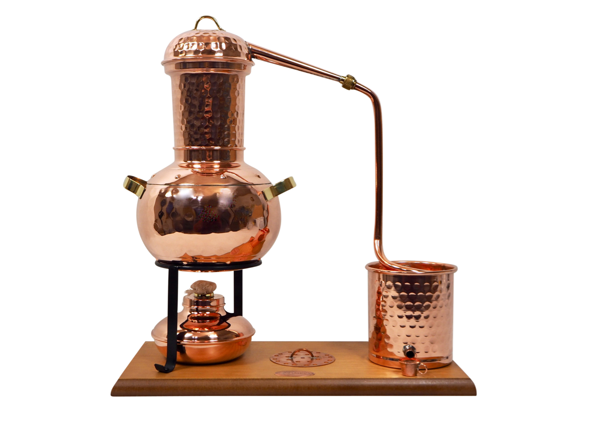 Tischdestille Arabia 2 Liter - mit Spiritusbrenner & Aromasieb - Destille  aus Edelstahl vom Hersteller kaufen